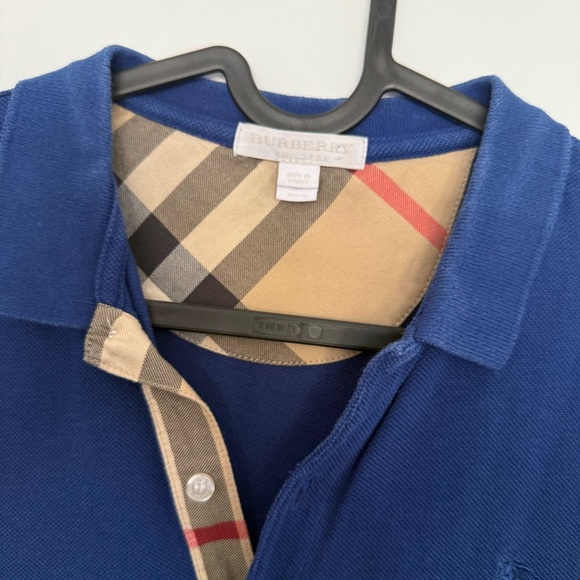 Burberry Blue Polo Shirt Classic Design - Picture 3 of 13
